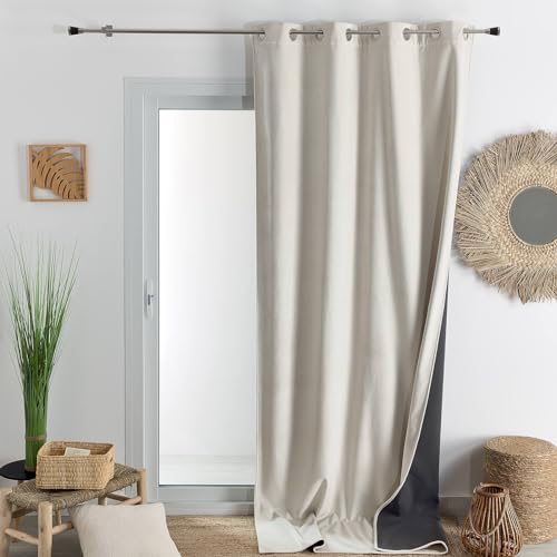 HomeMaison.com Furniture Curtain – Velvet Curtain – Blackout Curtain – Off-White Curtain – 135 x 280 cm