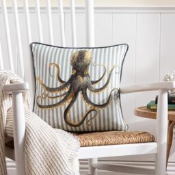 Evans Lichfield Salcombe Octopus Piped Polyester Filled Cushion