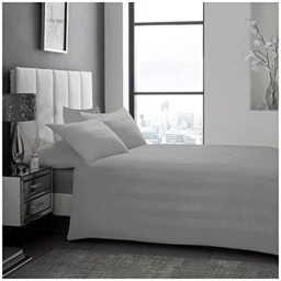 GC GAVENO CAVAILIA Premium Hove Satin Stripe Duvet Cover Or Easy Care Hotel Quality Fitted Sheet Or Soft & Cosy Pillowcase, Polyester, Grey-Hw Pillow Cases, 50X75