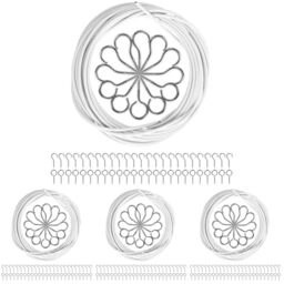 ASelected 10M Wire kit with 25 Pcs Eye Bolts, 25pcs Screw-in Garden Wires Kit Hooks, Multipurpose Wire, Curtain Wires Cable for Net Curtains Rod, Durable Wire Set for Window Net Curtain (Pack of 4)