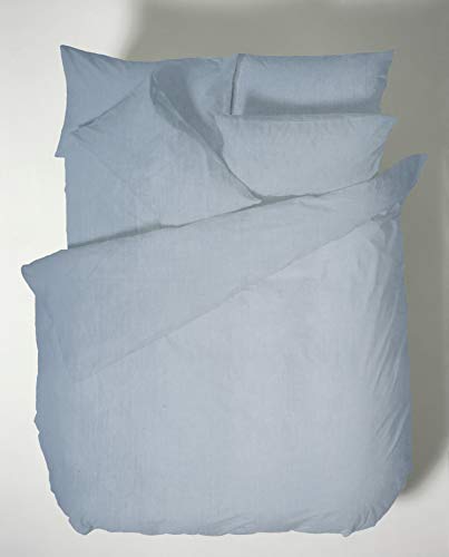 Plain Dyed Cotton Percale Denim 200TC Flat Sheet 210 x 280 cm