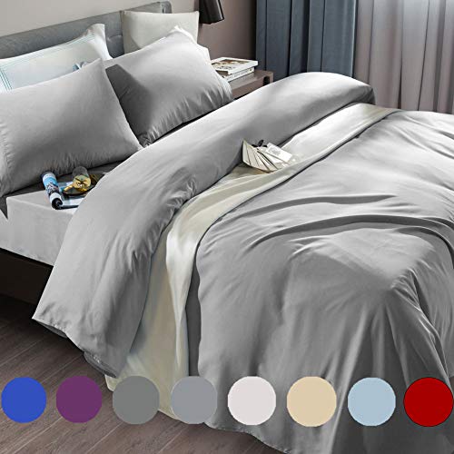 SONORO KATE 1800 Series Bed Sheet Set,18-24 Inch Deep Pocket Full Sheets - Microfiber Luxury Egyptian Sheets,Extra Deep Pocket,Comfy & Breathable,Wrinkle & Fade Resistant,Grey