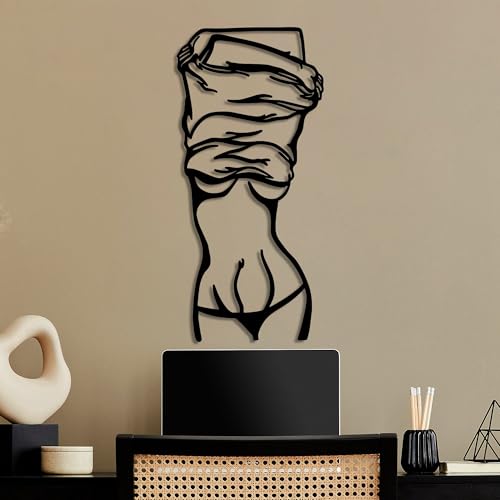 Stylish Black Decorative Metal Wall Accessory, 33 x 70 cm, 100% Metal, 1.5 mm Thick, Lightweight & Easy to Hang, Perfect for Modern Decor