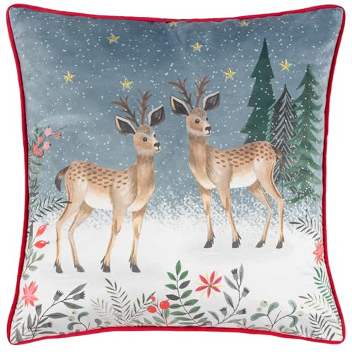 furn. Ditsy Reindeer Polyester Filled Cushion (Multicolour - 45x45cm)