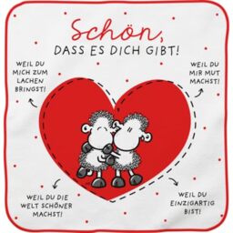 Sheepworld 74460 Magic Towel with Weil Motif - Cotton 30 cm x 30 cm Square Pressed - Love, Valentine's Day, Gift Idea