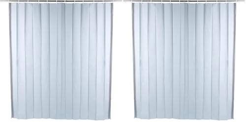 Beldray LA028268LGRYUFFEU7 Antibac Shower Curtain - Quick & Easy to Use, 12 Hanging Hooks, Easily Wipes Clean & Protects Against Bacteria*, Treated with Zinc Pyrithione, Approx. 180 cm x 180 cm