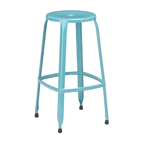 Premier Housewares Disc Stool, Metal, Blue, Set of 4