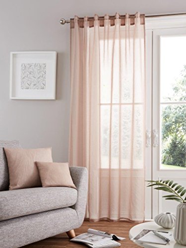 GC GAVENO CAVAILIA Eyelet Swiss Voile Curtain, Luxury Ring Top Drapery Glamorous Fancy Easy Care Window Treatment, Mink, 55X86 Inch