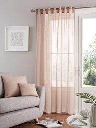 GC GAVENO CAVAILIA Eyelet Swiss Voile Curtain, Luxury Ring Top Drapery Glamorous Fancy Easy Care Window Treatment, Mink, 55X86 Inch