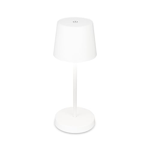 BRILONER - Rechargeable Lamp with USB c, Desk lamp with Touch, Dimmable, Warm White Light Colour, IP44, 26x10.5cm, Bedside Lamps, Table lamp, Battery lamp, Table Lamps for Living Room, White