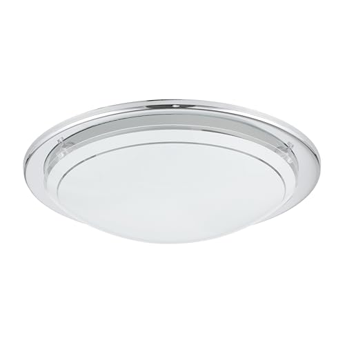 Eglo Planet 1 Ceiling lamp, 1-Flame wall Light, Steel Ceiling Light, Colour: Chrome, Glass: White Lacquered, Socket: E27