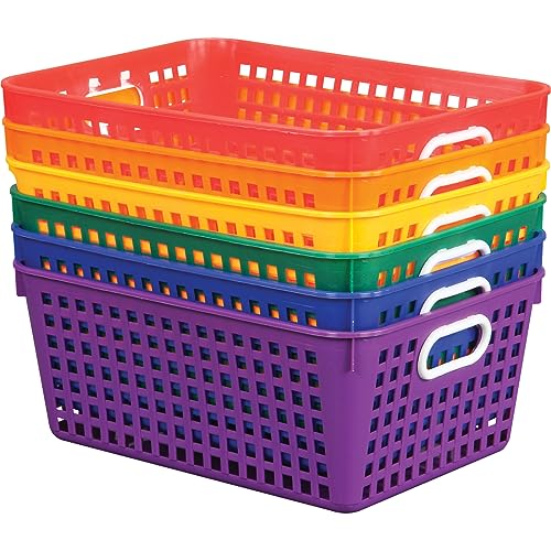 "Multi Purpose Storage Baskets -13""x 10"" Assorted Colors - Set of 6"