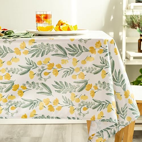 GLORY SEASON Waterproof Oil-Proof Washable Wipeable Spill Proof Stain Resistant Tablecloth TPU Film Vinyl Table Cover for Outdoor Indoor Dining Parties Dining Patio Kitchen Decor RectangleTable Cloth
