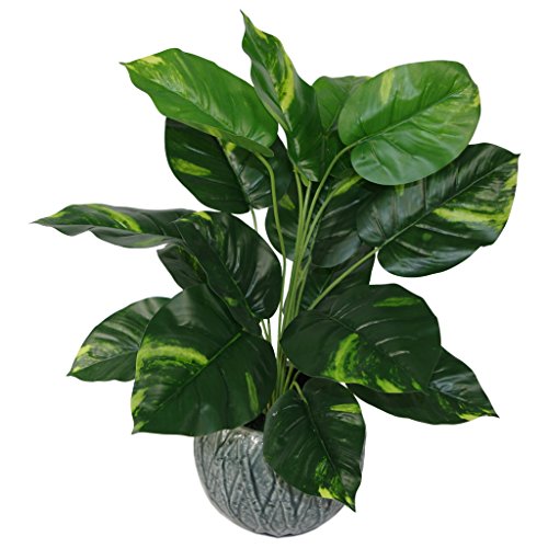 Leaf Design UK Realistic Artificial Foliage Plant with Pot,60cm, Devil's Ivy