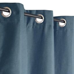 Atout Ciel Brushed Effect Thermal Curtain with Eyelets 140 x 240 cm Ready to Hang Blue