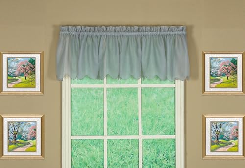 "Today's Curtain Emelia Original Voile Valance 14"", Grey, 60"" W x 14"" L"