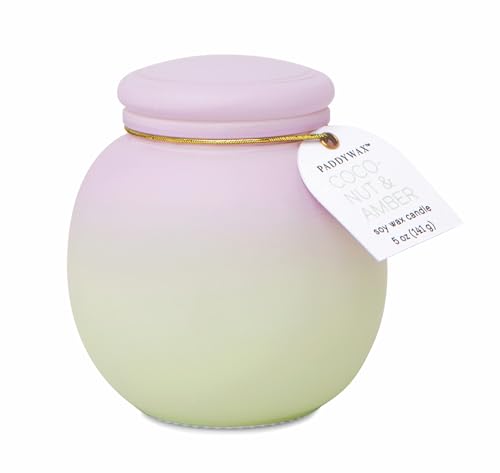 Paddywax Scented Candles Orb Collection Ombre Glass Luxury Artisan Candle, 141g, Coconut & Amber
