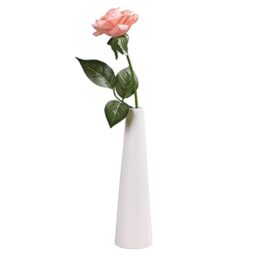 Tall White Ceramic Bud Vase Single Flower Small Bud Decorative Floral Vase Home Centerpiece Modern Minimalism Vase for Shelf Decor