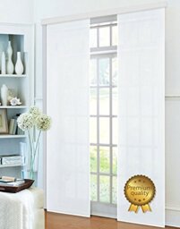 Gardinenbox Panel Curtain Micro Satin Sliding Curtain Opaque Matt Polyester White Deluxe H 245 x W 60 cm