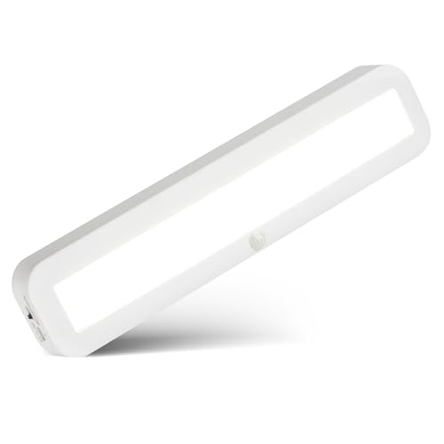 BRILONER - Battery Under Cabinet Light with Motion Sensor, Rechargeable, Neutral-White, Adhesive Mounting, Kitchen Under Cabinet Lighting, LED Lights for Cupboard, 30.5 x 6.5 x 2 cm, White