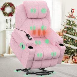 YONISEE Lift chairs recliners for elderly,Recliner Chair with Massage and Heat, Extended Footrest, Heavy Duty Motor Large Recliners for Living Room USB Port, Cup holders, 2 Side Pockets
