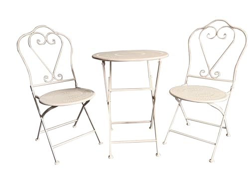 ASPECT French Style Metal Bistro Set,Cholet Bistro Set (Antique White)