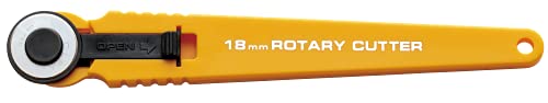Olfa 18 mm Small Rotary Cutter - 18mm Quick Change Rotary Cutter, Integrated finger groove, Easy-slide blade cover, Right & Left Hand - Quilters and Crafters