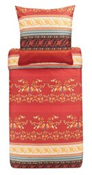 Bassetti Orosei R1 9323452 Bed Linen Set Cotton Mako Satin in Red 2-Piece with Zip Closure 135 x 200 cm / 80 x 80 cm