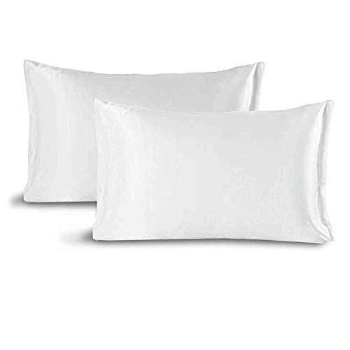 Giovanni Dolcinotti - Set of 2 Pillowcases in Wood Fiber Anti Wrinkle Hair Protection, White Optical, 50 x 80 cm