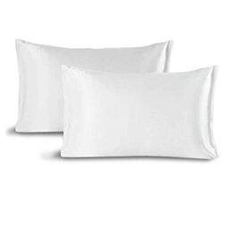 Giovanni Dolcinotti - Set of 2 Pillowcases in Wood Fiber Anti Wrinkle Hair Protection, White Optical, 50 x 80 cm