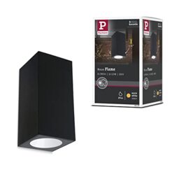 Paulmann 94328 LED Exterior luminaire 2-piece Set Exterior wall luminaire Flame IP44 Warm White Rectangular incl. 2x2.8 watt Outdoor Lighting Anthracite Outdoor lamp Aluminium Garden lamp 3000 K