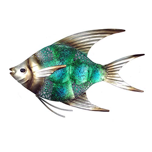 JOYBee 12.5inch Coastal Ocean Sea Metal Fish Wall Art Decor -Christmas Decorations-Perfect for Coastal,Nautical,Beach,or Boat Decor-Metal Wall Decor-for Garden Home Patio Bathroom Kitchen