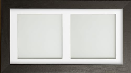 Frame Company Watson Multi Aperture Range Black Photo Picture Frame, 20x10 for 8x8 (x2) *Choice of Sizes* Fitted with Real Glass