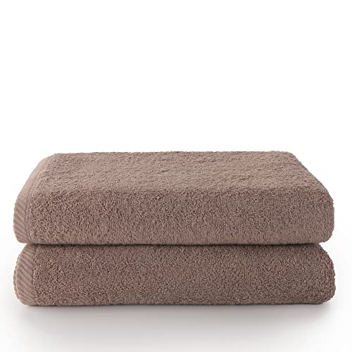 Top Towels - Plus - Large bath towels - Bath towels - 2 shower towels - 70x140 cm - 100% cotton - Vison