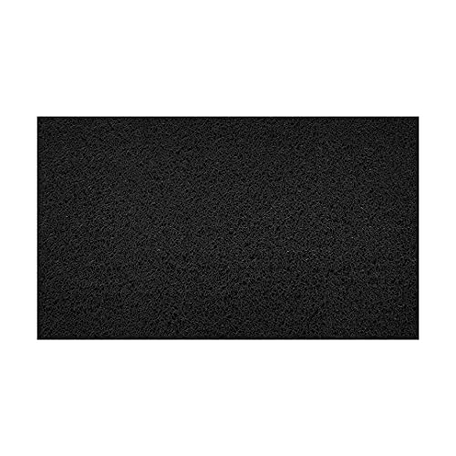 Nicoman Embossed Spaghetti Door Mat Dirt-Trapper Jet-Washable Doormat 70x43cm (Black, PLAIN) - Use Outdoor ONLY