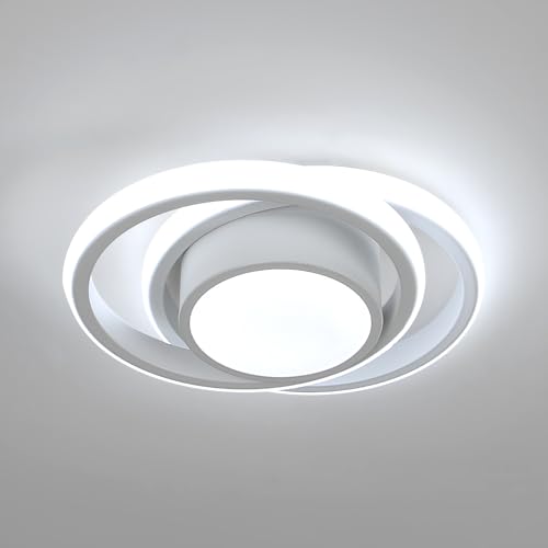 Comely Round LED Ceiling Light, LED Ceiling Light 32W, 6500K White Light, Iron and Aluminium, Modern and Compact Design, Bedroom and Kitchen Chandelier, Easy Installation