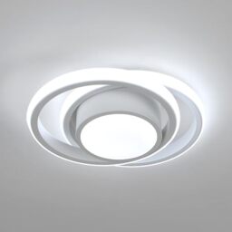Comely Round LED Ceiling Light, LED Ceiling Light 32W, 6500K White Light, Iron and Aluminium, Modern and Compact Design, Bedroom and Kitchen Chandelier, Easy Installation