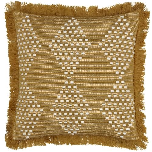 furn. Kadie Square Outdoor/Indoor Fringed Cushion Cover, Gold
