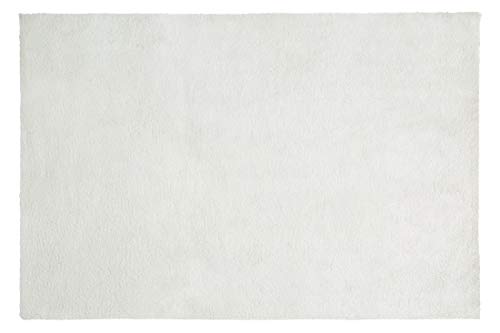 Eurofirany Decorative Rug Door Mat Carpet Runner Bath Mat Living Room Bedroom Kitchen Rectangular Faux Fur Soft, Silver, 50 x 70 cm
