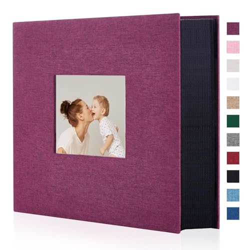 Artmag Fabric Photo Album 4x6 600 Large Capacity for Family Wedding Anniversary Linen Album Holds 600 Horizontal and Vertical Photos (600 Pockets, Purple)
