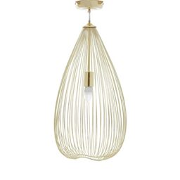 Premier Housewares Chandelier/Ceiling Light Gold Oval Shaped Pendant Lights For Ceiling/Hallway/Living Room Robust Iron Hanging Lighting For Halls/Bedroom 32 x 177 x 32