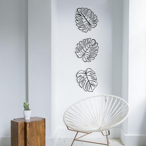 Stylish Black Decorative Metal Wall Accessory (3 Pieces), 100% Metal, 1.2 mm Thick, Perfect for Modern Home Decor and Unique Wall Art