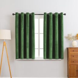 Sonive Blackout Curtains Green 2Pcs, Velvet Curtains L137×W145cm OEKO-TEX