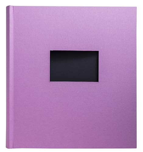 Exacompta - Ref 16090E - 1 Pop'N Co book photo album - 300 photos - 60 black pages - format 29 x 32 cm - fabric cover colour lilac - with personalisation window