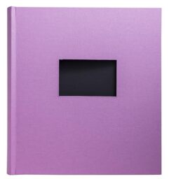 Exacompta - Ref 16090E - 1 Pop'N Co book photo album - 300 photos - 60 black pages - format 29 x 32 cm - fabric cover colour lilac - with personalisation window