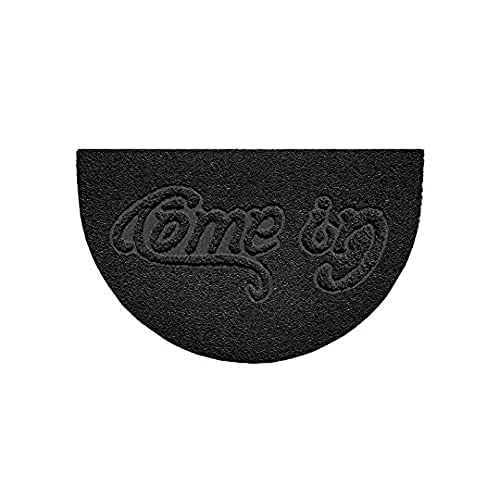 Nicoman Embossed Halfmoon Half Circle Door Mat Dirt-Trapper Jet-Washable Doormat 70x44cm (Black, COME-IN) - Use Indoor or Sheltered Outdoor
