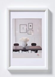 walther design Picture Frame White 13 x 18 cm with PassepArtout, Steel Style Plastic Frame ES318W