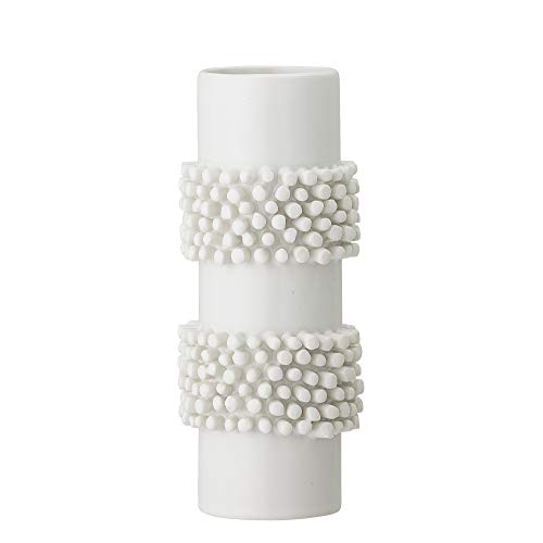 Bloomingville Barrit 82047447 Stoneware Vase with Structure 8.5 x 8.5 x 20.5 cm White