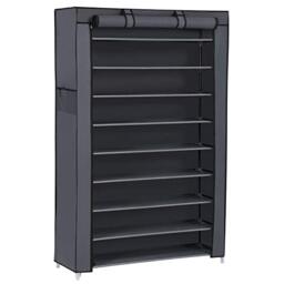 SONGMICS 10-Tier Shoe Rack with Dustproof Cover, Holds 40-50 Pairs