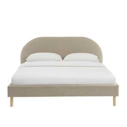 BAÏTA NEBULA Bed Light Grey Fabric 160x200 with divan base included